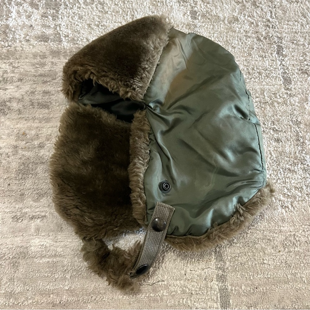 Vintage Winter Nylon Flyers Military Green Helmet B9B Size Small 07
